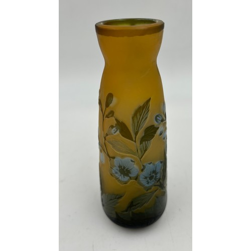 241 - A 20th century cameo style glass vase marked Gallé. Height 15cm.