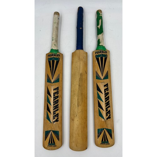 179 - Three miniature signed cricket bats from Yorkshire County Cricket. Signatures to include Martyn Moxo... 