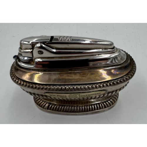 823 - A Silver Inkwell marked George Nathan & Ridley Hayes Birmingham 1906 with hinged lid, 9cm h x 11 cm ... 