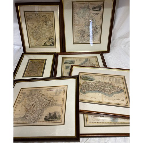 1350 - A Collection of original Archibald Fullerton & Co Glasgow Framed Maps of the Counties of England to ... 