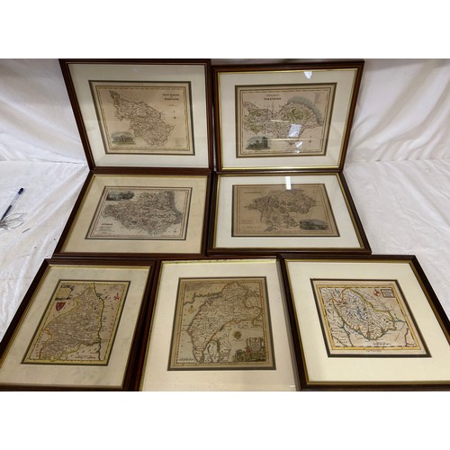 1351 - A Collection of original Archibald Fullerton & Co Glasgow Framed Maps of the Counties of England to ... 