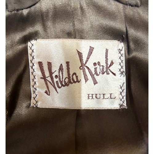 831 - Vintage Brown Short Collared Jacket by Hilda Kirk of Hull length 48cm from collar to hem along with ... 