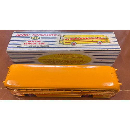 1047B - A Dinky Supertoys Wayne School Bus, 949. Yellow and red.