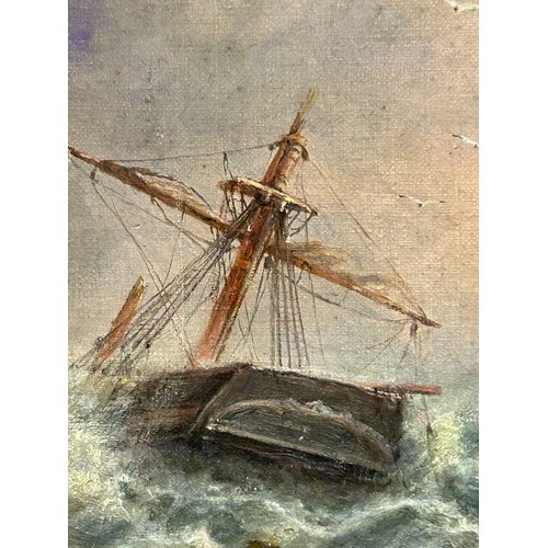 1392 - John Taylor Allerston (1828-1914) Ship wreck in stormy seas on the East Coast oil on canvas. Signed ... 