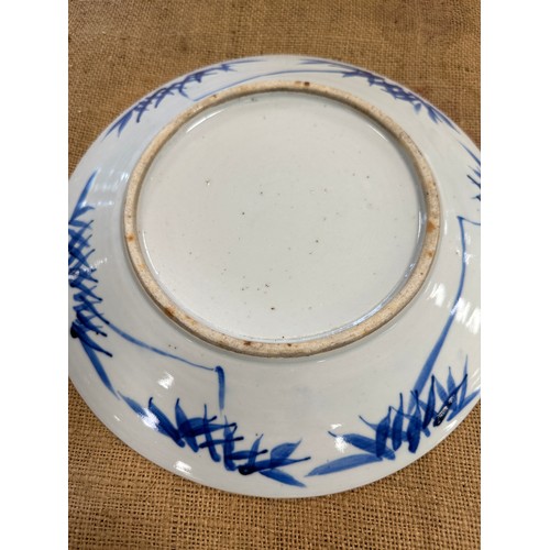 942 - Two 19thC Chinese blue & white plates in 'Prunus Hawthorne' Pattern 30cm diameter.