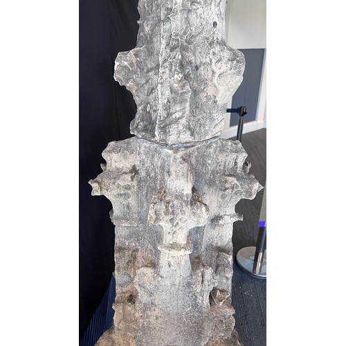 29 - A Yorkshire limestone medieval three piece pinnacle with lead cramps, height 203cm. From the East En... 