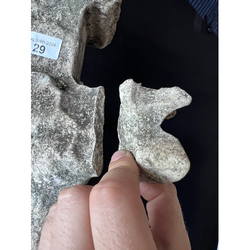 29 - A Yorkshire limestone medieval three piece pinnacle with lead cramps, height 203cm. From the East En... 