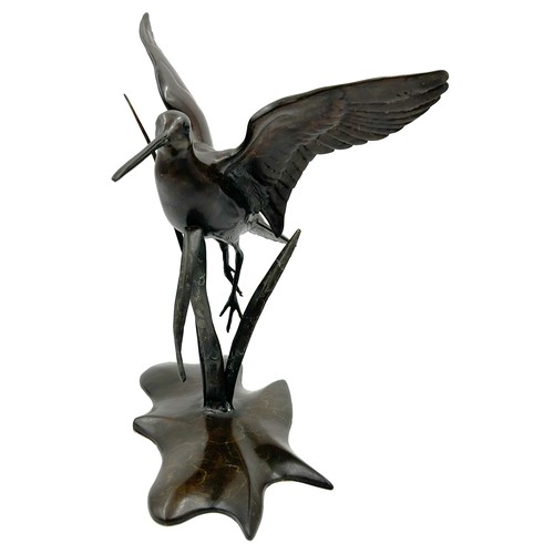 Alan Glasby O.B.E. (British, 1945-2008).
A limited edition bronze 'Snipe Rising' 33/48. With certificate. Initialled A.V.G. and numbered at the base. 32cm h, base 25cm w.