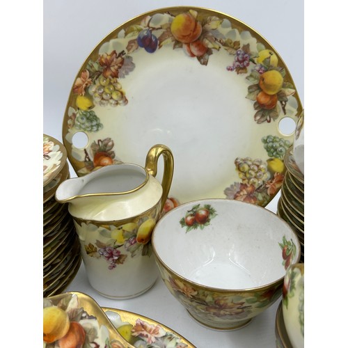 424 - Two part tea services, hand painted Spode Copeland's Peacock design - 6 x cups and saucers, 6 x side... 