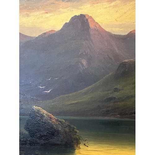 1517 - Victor Rolyat (British 19thC) a pair of oil on canvas of mountains and lakes. One with label to reve... 