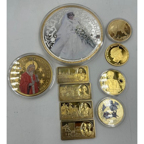 779 - A large quantity of gold plated proof coins/medallions to include 5 x 2014 WW1 Centenary, 4 x one do... 