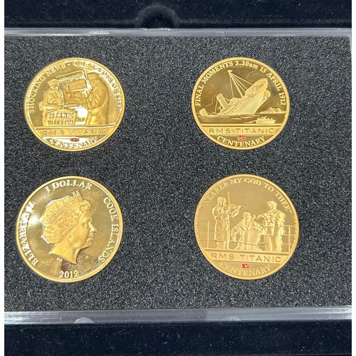 779 - A large quantity of gold plated proof coins/medallions to include 5 x 2014 WW1 Centenary, 4 x one do... 