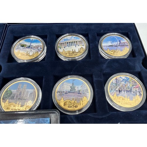 779 - A large quantity of gold plated proof coins/medallions to include 5 x 2014 WW1 Centenary, 4 x one do... 