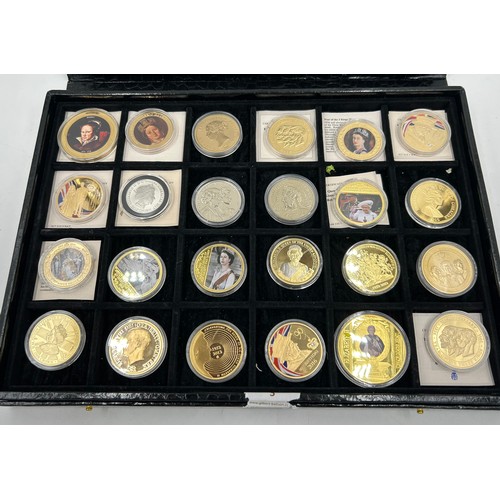 779 - A large quantity of gold plated proof coins/medallions to include 5 x 2014 WW1 Centenary, 4 x one do... 