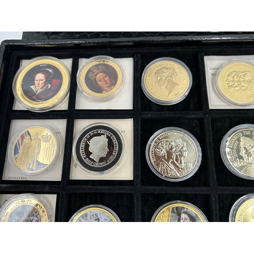 779 - A large quantity of gold plated proof coins/medallions to include 5 x 2014 WW1 Centenary, 4 x one do... 