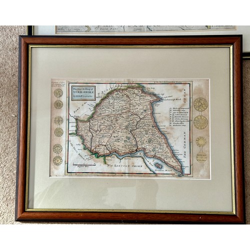 1476 - Three original hand painted framed maps to include: William Kip, A map of Staffordiae, Comitatvs Par... 