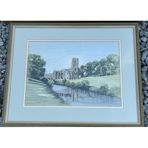 1463 - Four Prints of Yorkshire to include 2 x Jane Pearson Burnsall Wharfedale signed frame 53cm x 43cm an... 