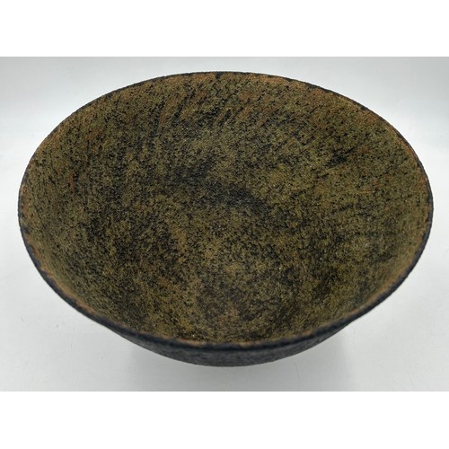 427 - Sotis Filippides Contemporary Ceramics (b. 1963) A large textured stoneware bowl with black exterior... 