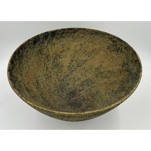 428 - Sotis Filippides Contemporary Ceramics (b.1963). A very large textured stoneware bowl with sage gree... 