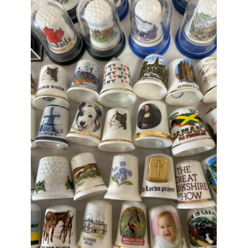 450 - A collection 178 Thimbles to include one silver Birmingham M.Kamin & Co 1983, 3 x Wedgwood, 5 x Roya... 