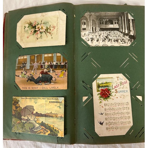 1407 - An Album of 100 Edwardian postcards, an Edwardian Scrap Book (38) pages, Virtue's Household Physicia... 