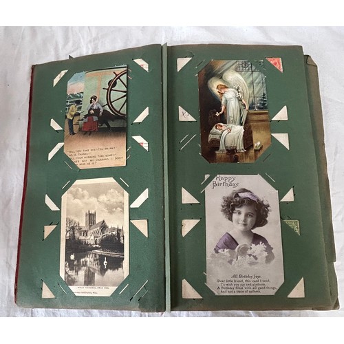 1407 - An Album of 100 Edwardian postcards, an Edwardian Scrap Book (38) pages, Virtue's Household Physicia... 