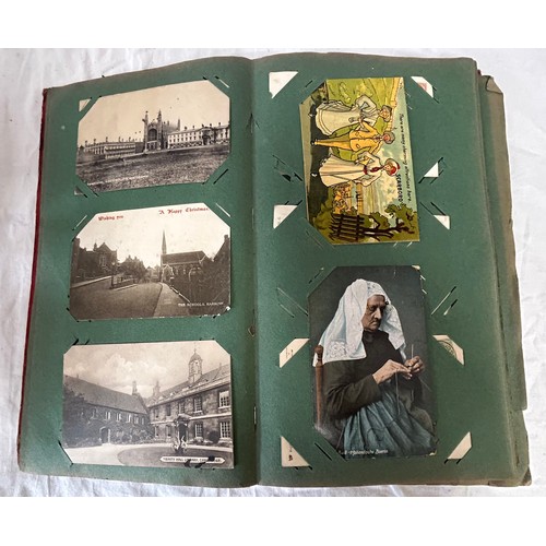 1407 - An Album of 100 Edwardian postcards, an Edwardian Scrap Book (38) pages, Virtue's Household Physicia... 