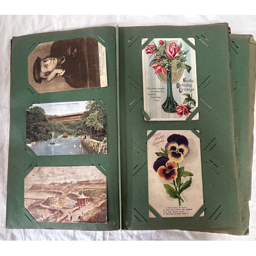 1407 - An Album of 100 Edwardian postcards, an Edwardian Scrap Book (38) pages, Virtue's Household Physicia... 