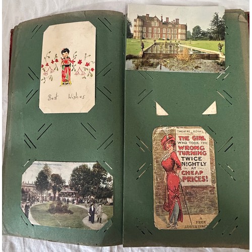 1407 - An Album of 100 Edwardian postcards, an Edwardian Scrap Book (38) pages, Virtue's Household Physicia... 