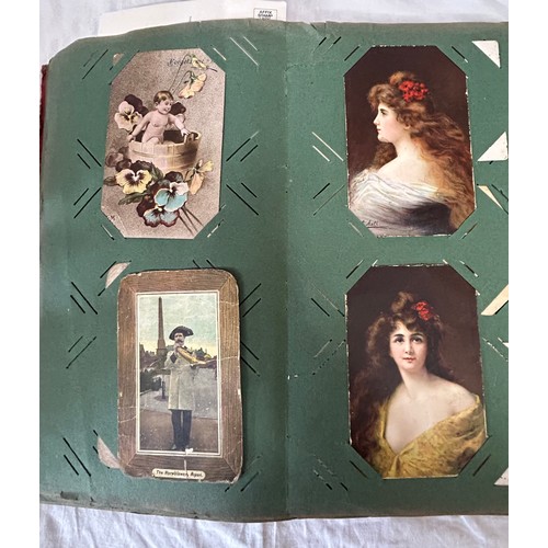 1407 - An Album of 100 Edwardian postcards, an Edwardian Scrap Book (38) pages, Virtue's Household Physicia... 