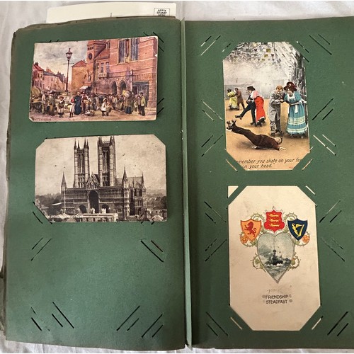 1407 - An Album of 100 Edwardian postcards, an Edwardian Scrap Book (38) pages, Virtue's Household Physicia... 