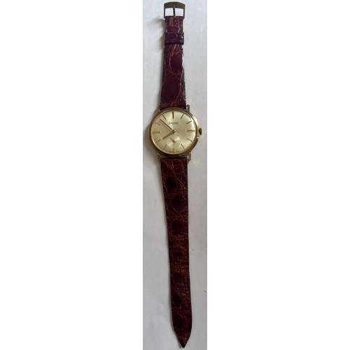 767 - A gentleman's vintage 9ct gold Accurist Shockmaster watch, 21 jewel movement, dial with gold hands a... 