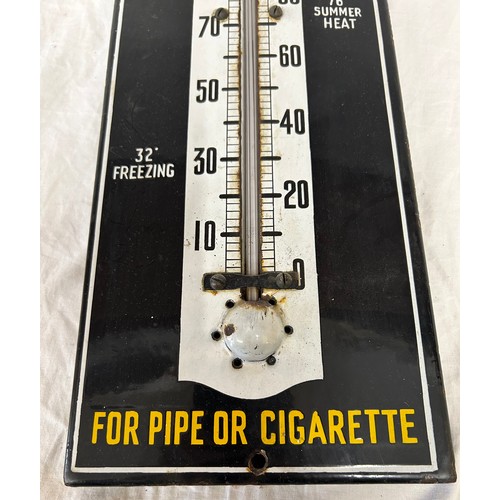 1445 - Nosegay 'The Tobacco for Pipe or Cigarette' Enamel Advertising Thermometer Sign 61cm x 18cm.