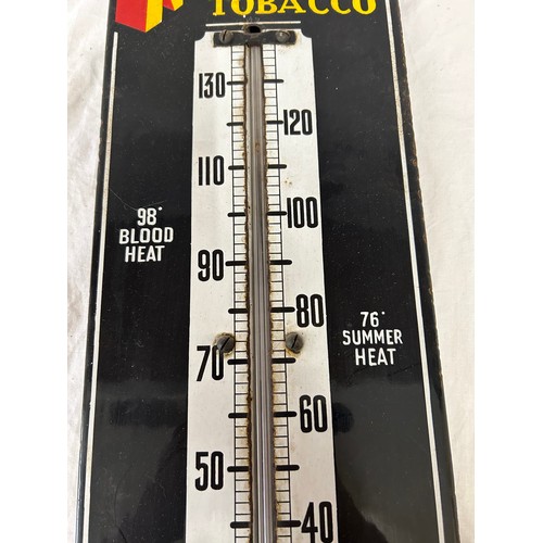 1445 - Nosegay 'The Tobacco for Pipe or Cigarette' Enamel Advertising Thermometer Sign 61cm x 18cm.