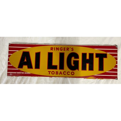 1447 - Ringer's 'A1 Light' Tobacco enamel advertising sign 66cm x 20.5cm