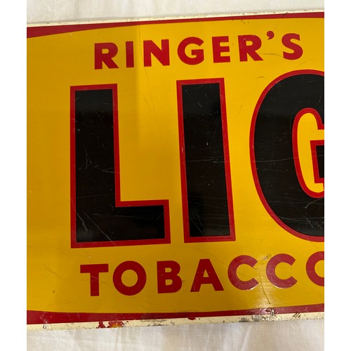 1447 - Ringer's 'A1 Light' Tobacco enamel advertising sign 66cm x 20.5cm