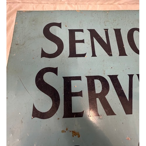 1452 - Senior Service 'Satisfy tobacco at its best' metal advertising sign 65cm x 65cm by Cowling Signs Lon... 