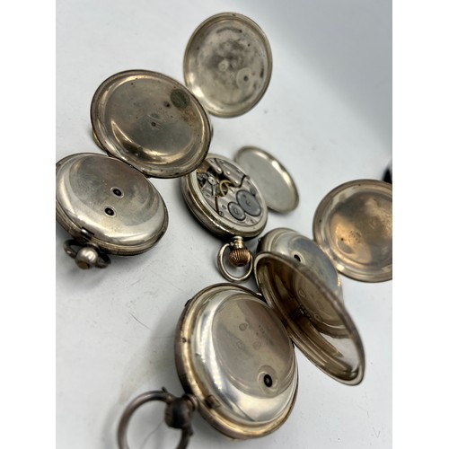 730 - Five various silver pocket watches. Various dates and makers to include Robert Curtis Hull.