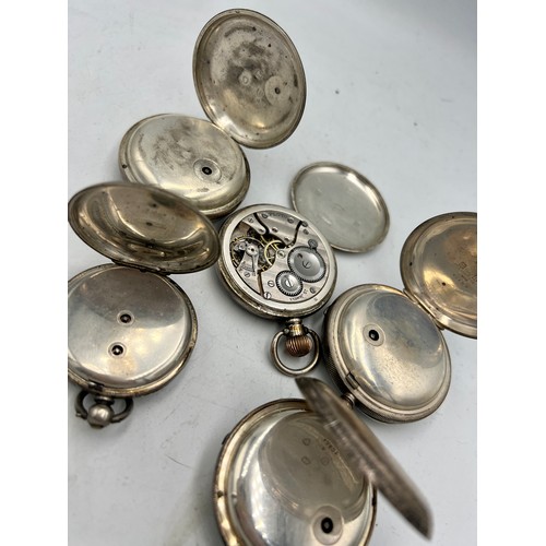 730 - Five various silver pocket watches. Various dates and makers to include Robert Curtis Hull.