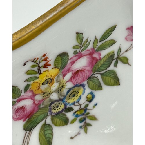 393 - Rockingham Works Brameld 'Manufacturer to The King' 19thC Punch Bowl with hand painted flowers on gr... 