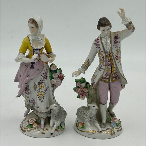 403 - A selection of European porcelain figures to include 5 x Sitzendorf shepherds and shepherdesses, 2 x... 