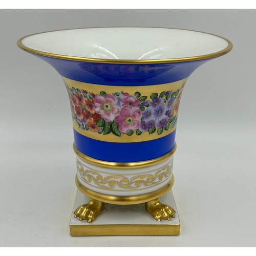 404 - A collection of 5 hand painted Herend Hungary items to include 2 x gilt lion paw centre piece vases ... 