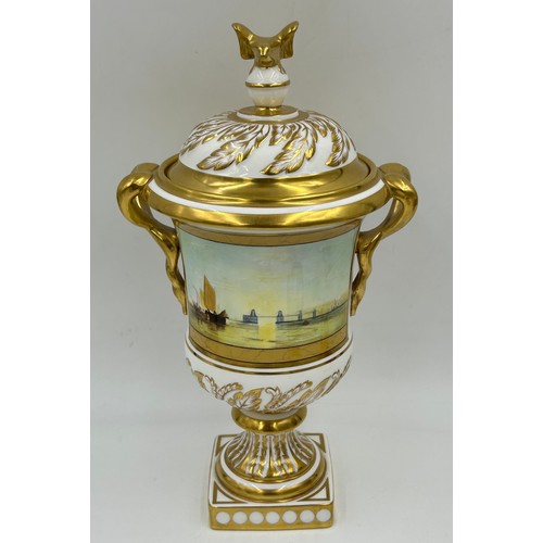 407 - A quantity of Coalport ceramics to include a lidded urn hand painted by Malcolm Harnett to commemora... 