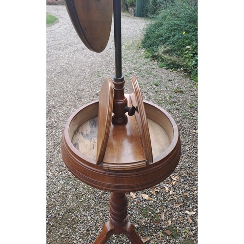 24 - A Gothic revival walnut shaving stand 160cm h x 45cm.