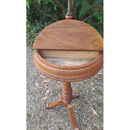 24 - A Gothic revival walnut shaving stand 160cm h x 45cm.