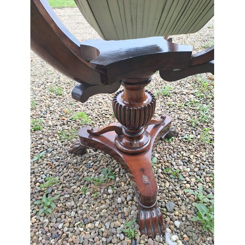 25 - A Victorian rosewood sewing table with fitted interior. 69cm h x 52cm w x 41cm d.