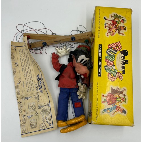 1305 - Five vintage Pelham Puppets to include Pinocchio, Mickey Mouse, Minnie Mouse, Goofy and Rupert The B... 