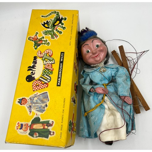 1308 - Four vintage Pelham Puppets to include The King, The Queen both 35cm, The Prince and The Policeman b... 