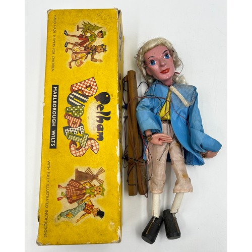 1308 - Four vintage Pelham Puppets to include The King, The Queen both 35cm, The Prince and The Policeman b... 