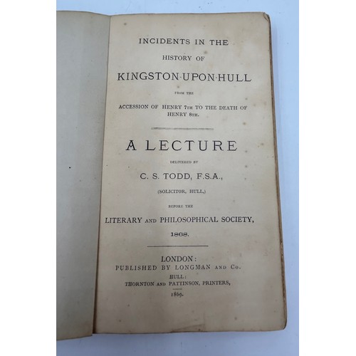 1435 - A collection of Hull interest to include a copper tray marked Hammond's Osborne Street, Hull. A seco... 